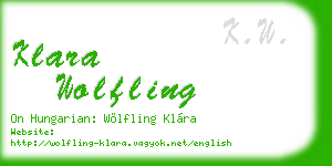 klara wolfling business card